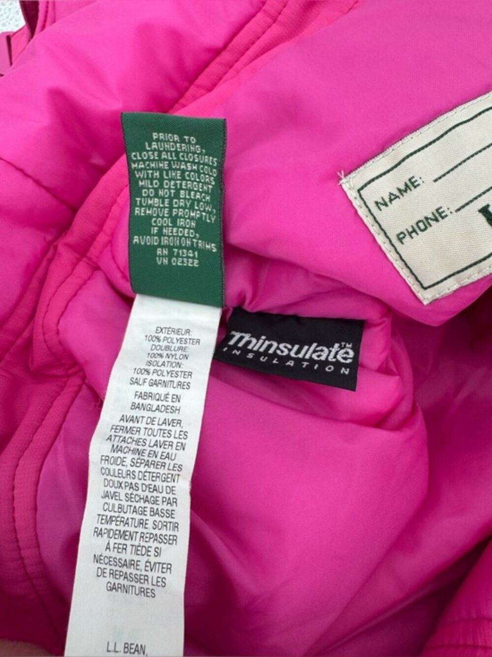 L.L. BEAN Snow Bibs- PINK - SIZE Girls Size 12 - Picture 5 of 12